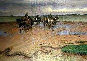 Nils Kreuger tangkorare vid hallandska kusten oil painting